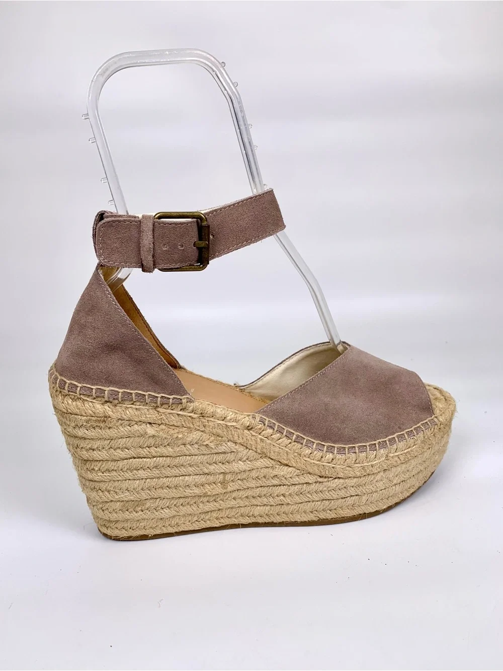 NEW! Soludos Positano Womens Platform Wedge Sandals Size 11.0 M, ASH Brown Suede